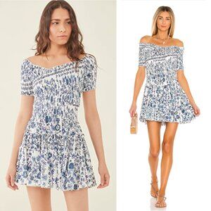 NWT Poupette St. Barth Mini Soledad Dress Blue Floral